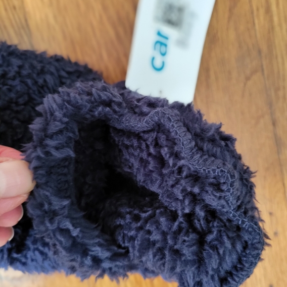 Carters Baby Unisex Navy Blue Fleece Footie Snowsuit Fuzzy Hooded Full Zip - Picture 5 of 7